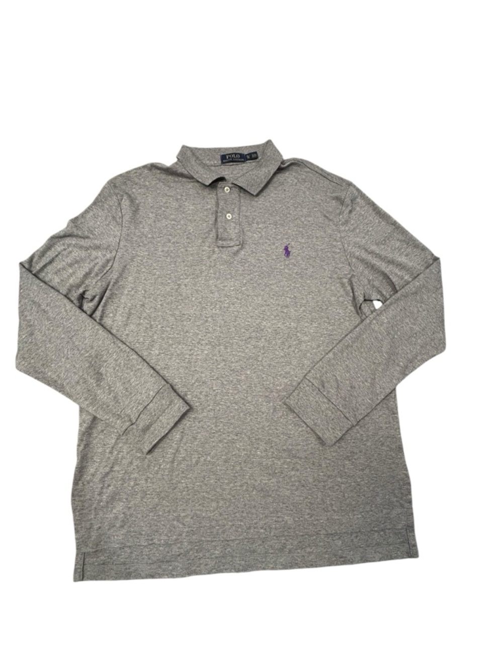 Polo Ralph Lauren Long‎ Sleeve Polo Shirt Men’s XL Cotton Purple Pony Casual